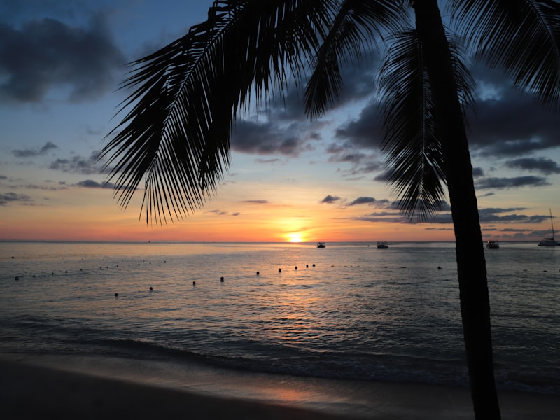 Sunset over the sea at Holetown, Barbados
